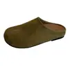 Sapatos Semi-Abertos Birkenstock Femininos para Uso Externo 2026 Novos Outono Retro Versáteis Sapatos Mule Super Bonitos Chinelos com Bico em Ferradura