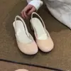 2026 Novos Sapatos Mary Jane Femininos Simples de Salto Bloco com Bico Redondo Estilo Coreano Sandálias Fechadas de Encaixe com Tira no Tornozelo Salto Alto