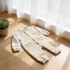 Fantasia de bebê recém-nascido primavera e outono, sem osso, espessado, agasalho de veludo bordado, roupas esportivas para bebês meninos