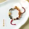 Novo Estilo Chinês Duobao Duofu Bodhi Pulseira de Mão Estilo Mori Literário Caroço de Oliva Fulu Cabaça Espinho Pulseira de Círculo Único para Mulheres