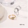 Anillo de Pareja Sol y Luna con Diamantes para Mujer, Personalidad Transfronteriza Europea y Americana, Diseño Simple