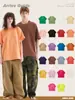 Camiseta de Verano para Hombre Ag 300g Saludable Oversize Moderna Holgada Cuello Redondo Algodón Manga Corta Verano Transpirable Manga Corta