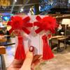 Regalo de Año Nuevo Horquilla Borla Lazo Estilo Chino Campana Cinta Horquilla Lazo Bola de Pelo Accesorios para el Cabello Venta al por Mayor
