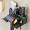 Estante de Almacenamiento para Secador de Pelo, Soporte de Pared para Secador de Pelo de Baño sin Taladro, Estante de Colocación para Secador de Pelo Montado en Pared