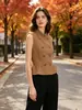 Chaleco de Traje para Mujer Retro de Cuello Alto Doble Botonadura con Dobladillo Fruncido, Cintura Entallada, Sin Mangas Ropa de Otoño para Mujer