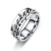 Anillo giratorio de acero inoxidable para hombre de Amazon, cadena de acero de titanio transfronteriza, Europa y Estados Unidos, joyería de anillo explosivo al por mayor