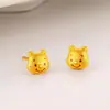Nuevos pendientes de gatito para mujer estilo ins de lujo ligero, dulces, lindos, tacto de agua, no se decoloran, pendientes hipoalergénicos, primera generación de pelo