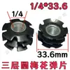 Tuerca Sunflower Imperial 1/4 Tubo Redondo de Tres Capas, Tuerca para Estante, Conector de Tubo Interior, Tuerca para Muebles