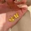 Novos Brincos Gancho Borboleta Dourado Areia Latão Banhado a Ouro Camada Dupla Escovado, Estilo Doce, Atacado de Fabricantes de E-commerce de Transmissão ao Vivo