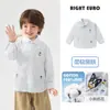 Camisa Masculina de Algodão Puro Manga Longa Estilo Europeu, Novo Modelo Outono 2026, Roupa Infantil Primavera e Outono, Camisa Infantil, Tendência