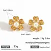 Brincos Myya de Aço Inoxidável com Trança de Pérolas Brincos Pequenos Fragrância Moda Brincos Banhados a Ouro 18K Vendas Quentes Transfronteiriças Europeias e Americanas