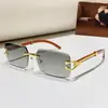 Nuevas gafas de sol sin montura transfronterizas personalizadas retro marco de metal gafas de sol parasol sentido de alta gama tendencia gafas de sol combinables