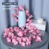 Decoração de parede de rattan flor de cerejeira artificial, planta de videira plástica para decoração de teto interno de ar condicionado, decoração de casamento