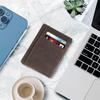Minimalista Retro Cuero Ultrafino Tarjetero Cuero Genuino RFID Antirrobo Cepillo Soporte para Tarjetas de Certificado Billetera Multitarjeta Tarjetero para Hombre
