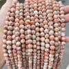 Joyería Jingde, cuentas sueltas de piedra de malla rosa natural, cuentas redondas hechas a mano, accesorios de joyería DIY en stock, venta al por mayor