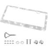 Marco Brillante para Placa de Matrícula Acrílico con Pedrería Imitación Diamante Accesorios para Coche Soporte Mate para Placa de Matrícula Accesorios para Coche con Cubierta para Tornillo