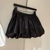 Falda Corta Blanca de Satén de Alta Gama con Forma de Capullo de Flor Hinchado Otoño e Invierno 2026 Nueva Cintura Elástica Falda Corta de Princesa Hada