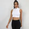 Camiseta de yoga transfronteriza, sujetador deportivo para mujer con cremallera, cómodo para usar como prenda exterior, top para correr, elegante diseño de espalda, ropa de fitness
