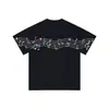 Camiseta de Manga Corta Holgada con Estampado de Notas Cool Estilo Callejero Americano Cuello Redondo Primavera y Verano
