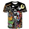 Camiseta Masculina de Manga Curta com Estampa Digital 3D de Caveira de Halloween, Nova, Venda Direta da Fábrica, Fornecimento Transfronteiriço