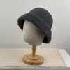 Nuevo Sombrero de Pescador de Ala Ancha Cara Lisa Otoño Invierno Versátil Hace que la Cara Parezca Más Pequeña Plegable Cálido Protección contra el Frío Sombrero de Cubeta Sombrero de Cuenca Mujeres