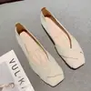 Sapatos de Salto Baixo Femininos Estilo Fada Nova Primavera 2026, Branco, Estampa de Grou com Almofada, Macios, Sola Macia, Fundo Plano, Slip-on, Corte Baixo, Versáteis