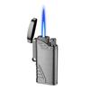 Isqueiro reto à prova de vento criativo de metal de alto valor de cor isqueiro inflável de chama azul isqueiro para cigarro presente transfronteiriço