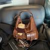 Bolsa Tote Feminina Grande Capacidade 2025 Nova Outono e Inverno Retro Ombro Comutador Bolsa Casual Textura Mochila Multifuncional