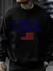 Tamanho Europeu Transfronteiriço Estampa Retrô Americana Pulôver Masculino High Street Moda Moletom de Lã para Outono