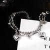 Pulseira de aço titânio para homens e mulheres 2022 nova dupla amor contas redondas pulseira hip-hop moda criativa não desbota ornamentos de mão