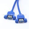 Cable de extensión USB 3.0 hembra a hembra con orificio para tornillo, cable de datos con orejas, puede fijar el cable de extensión USB 3.0