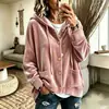Sudadera con capucha de terciopelo para mujer, estilo europeo y americano, chaqueta holgada de manga larga, top con capucha casual para mujer de otoño e invierno, en stock