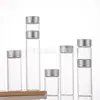 30 En Stock Múltiples Especificaciones Óxido de Aluminio Tapa Plateada Tubo Transparente Botellas Pequeñas Botellas de Vidrio para Medicina Dispensador de Productos para la Salud Botellas Vacías