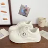 Zapatillas deportivas blancas de velcro, suela gruesa, color blanco lechoso para mujer, lindas y originales, nuevas de primavera-verano 2026, estilo coreano lindo de nicho