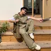 Chaqueta de Mezclilla Retro Moderna Americana para Hombre Verano Nuevo Diseño de Silueta Chaleco Pantalones Sueltos Conjunto