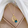 [Acero de titanio] Collar elegante y lujoso con diamantes de imitación de circonitas y estrellas para mujer, cadena de clavícula a juego, cadena de acero de titanio.