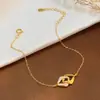 Pulsera de Plata de Ley S925 Chapada en Oro de 18K con Doble Anillo Entrelazado para Mujer, Diseño Personalizado de Nicho Versátil, Joyería de Mano Simple de Lujo Ligero