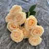 Tela Cepillada 9 Cabezas Ramo de Princesa de Flores Artificiales, Plantas para Boda y Hogar, Muros de Flores, Accesorios para Fotografía, Flores Artificiales y Plantas Verdes