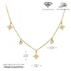Collar de Plata de Ley S925 al por Mayor de Fábrica de Origen, Cadena para Clavícula de Estrella de Ocho Puntas con Diamantes Completos, Suministro Exclusivo Transfronterizo, en Stock