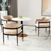 Mesa y Silla de Negociación para Reuniones Mesa y Silla de Ocio Combinación Mesa Redonda Creativa Mesa Redonda Simple Moderna para Apartamento Pequeño Mesa y Silla de Comedor