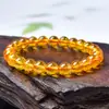 Pulseira de Cristal Amarelo Atacado para Mulheres, Pulseira de Pedra Redonda Cristal Super Sete Laranja, Pulseira de Cristal Amarelo Aze Cristal Natural Imitação