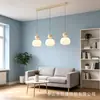Candelabro Moderno Estilo Crema para Restaurante, Lámpara Colgante de Tres Cabezas para Mesa de Comedor Barra de Bar, Iluminación Nórdica Acogedora de Calabaza para Restaurante