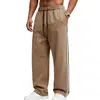 Pantalones de Chándal Anchos para Hombre de Peso Pesado con Forro de Felpa, Rayas Laterales Tejidas, Cintura Elástica con Cordón y Diseño de Pierna Recta, Transfronterizos 2026