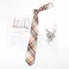 Corbata Marrón Camisa Oscura para Estudiantes Varones, Estilo Universitario, Rayas Color Café Retro Corbata de Lazo JK Decorativa Sin Corbata, Accesorio para Mujer