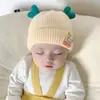 Gorros para Bebé Otoño e Invierno Lindo Oso Gorros de Lana para Bebé Gorros de Punto de Invierno para Niños y Niñas Gorros Cálidos para Niños con Protección para los Oídos