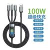 Cable de datos de carga súper rápida de 120W Tipo C totalmente compatible pantalla digital soporta pantalla LED visualización digital de potencia en tiempo real