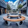 Conjunto de Mesa Redonda y Sillas para Parque Exterior Silla de Ocio Integrada Silla Pública de Descanso para Comunidad Conjunto de Mesa y Sillas para Patio Terraza