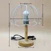 Kit de Materiais DIY para Conjunto de Luminária de Mesa Tecida Artesanal, Lâmpada de Madeira Maciça, Estrutura de Ferro Metálico, Acessórios para Suporte de Luminária de Mesa com Padrão de Vovó