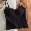 Estilo Puro e Desejável Renda Flanela Quente com Bojo Camisola Colete Feminino Pode Usar por Fora Emagrecimento e Afinando Camada Interna Base Top