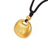Loja de ouro mesmo estilo ouro areia rechonchudo colar Fu caractere fu cadeado de longa vida pingente bolsa de dinheiro fecho de segurança corrente clavicular colar de lingote